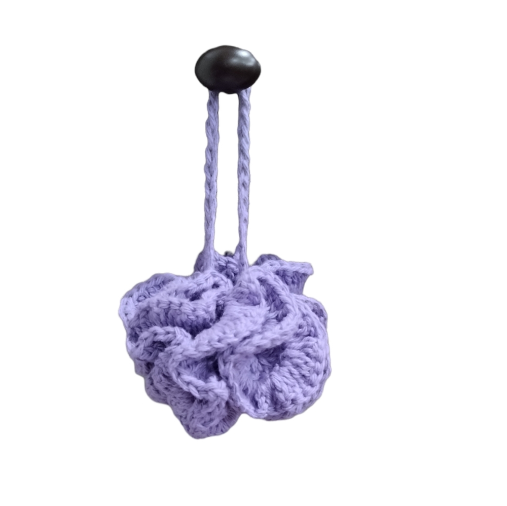 Crochet Purple Bath Pouf